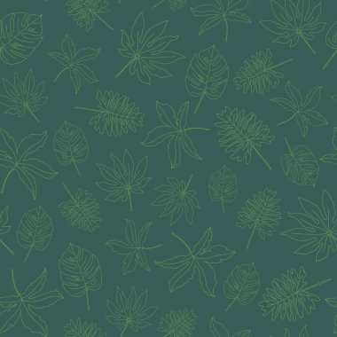 Dark green pattern with light green leaves