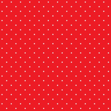 Kırmızı üzerinde beyaz küçük benekli Retro deseni