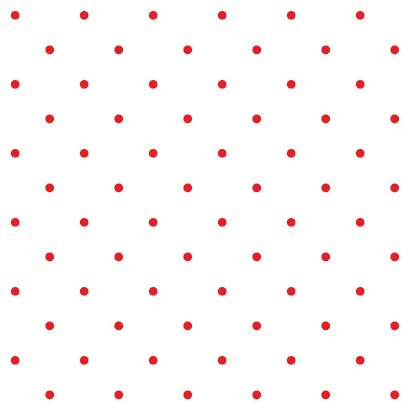Retro pattern with red classic polka dots on white — Stock Vector