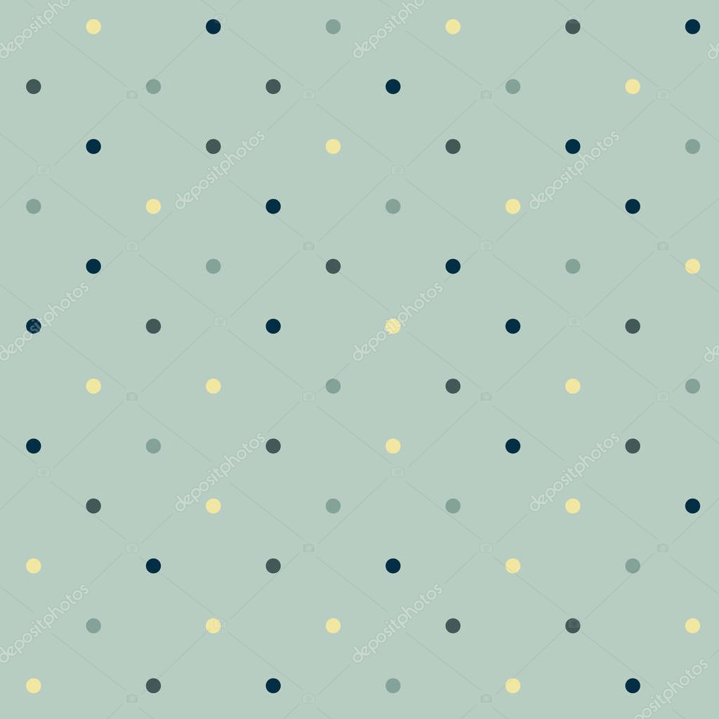 Vector Repeat Pattern With Classic Polka Dots Green Yellow And Dark Blue On Light Green Background A Coordinate Pattern To Lovely Lillium Collection Premium Vector In Adobe Illustrator Ai