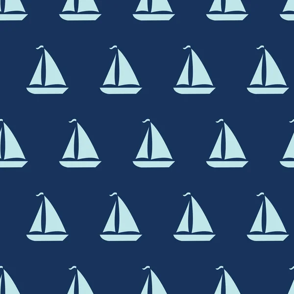 ライトブルーの帆船との通常のベクトルパターン — ストックベクタ