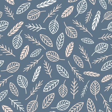 Mavi desenli küçük beyaz ve pembe yapraklı