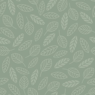 Küçük yeşil yapraklı basit vektör deseni