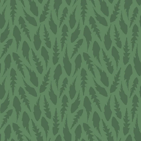 Modèle Répétition Vectoriel Abstrait Vert Avec Petites Empreintes Feuilles Pissenlit — Image vectorielle