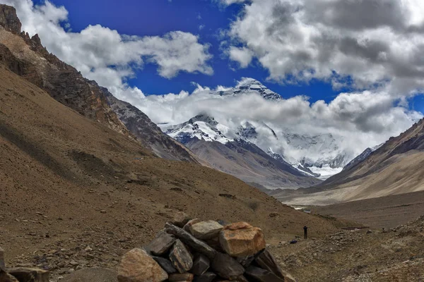 Вид Эверест Севера Тибета — стоковое фото