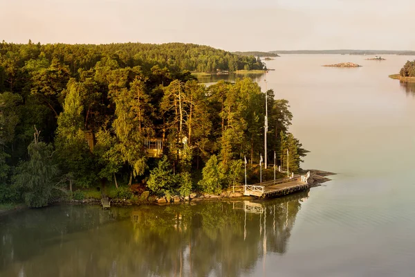Vista Balsa Para Estocolmo Turku Nas Ilhas Terrestres — Fotografia de Stock