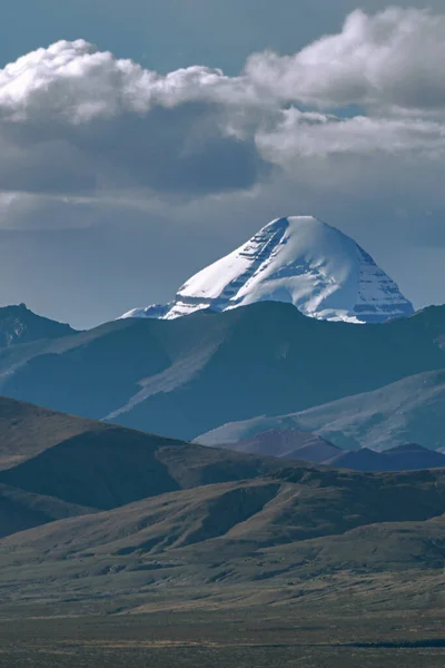 Vista Monte Kailash Partir Sul Primeiro Dia Circuito Torno Dele — Fotografia de Stock