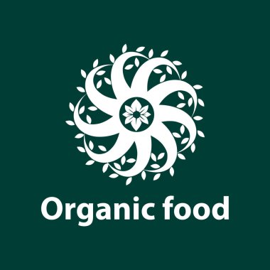 Yeşil yapraklı organik tabela. Vektör