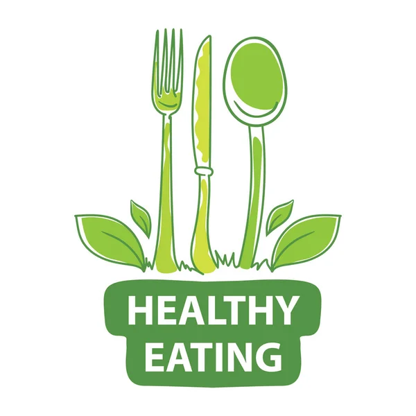 Vector logo verduras frescas para una dieta saludable — Archivo Imágenes Vectoriales