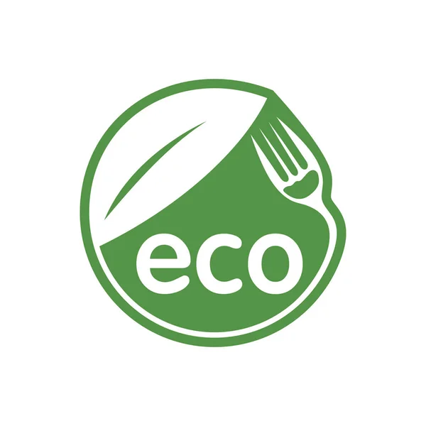 Eco flat Vektor-Symbol. Ökologie flache Vektorzeichen. Baum Blatt flache Vektor-Symbol — Stockvektor