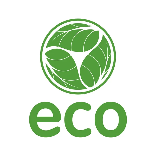 Eco flat Vektor-Symbol. Ökologie flache Vektorzeichen. Baum Blatt flache Vektor-Symbol — Stockvektor