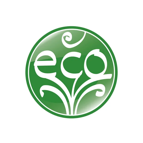 Eco Flat εικονίδιο διάνυσμα. Οικολογία επίπεδη πινακίδα. Φύλλο δέντρου επίπεδη διανυσματικό εικονίδιο — Διανυσματικό Αρχείο