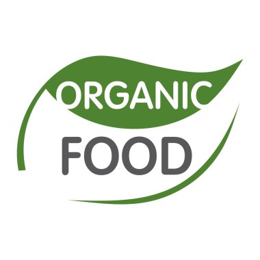 Yeşil yapraklı organik tabela. Vektör