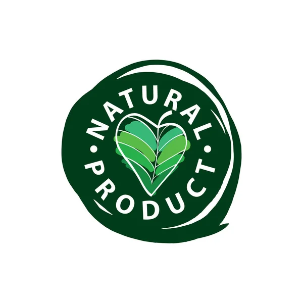 Grön gummi stämpel med text Naturprodukt ikon isolerad på vit bakgrund. Vektor. — Stock vektor