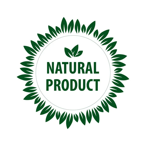 Timbre en caoutchouc vert avec texte Icône de produit naturel isolée sur fond blanc. Vecteur . — Image vectorielle