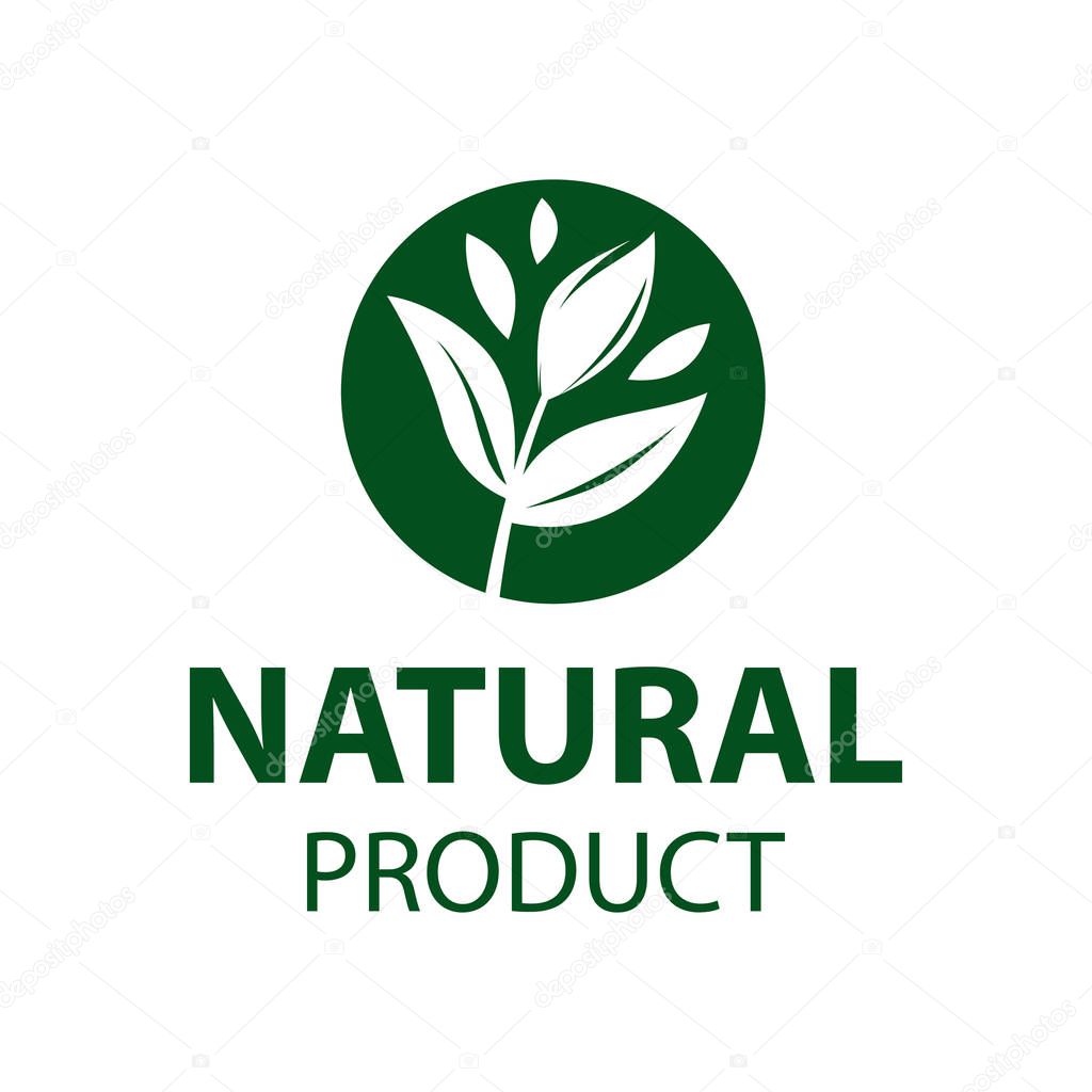 Green rubber stamp with text Natural product icon isolated on white background. Vector.