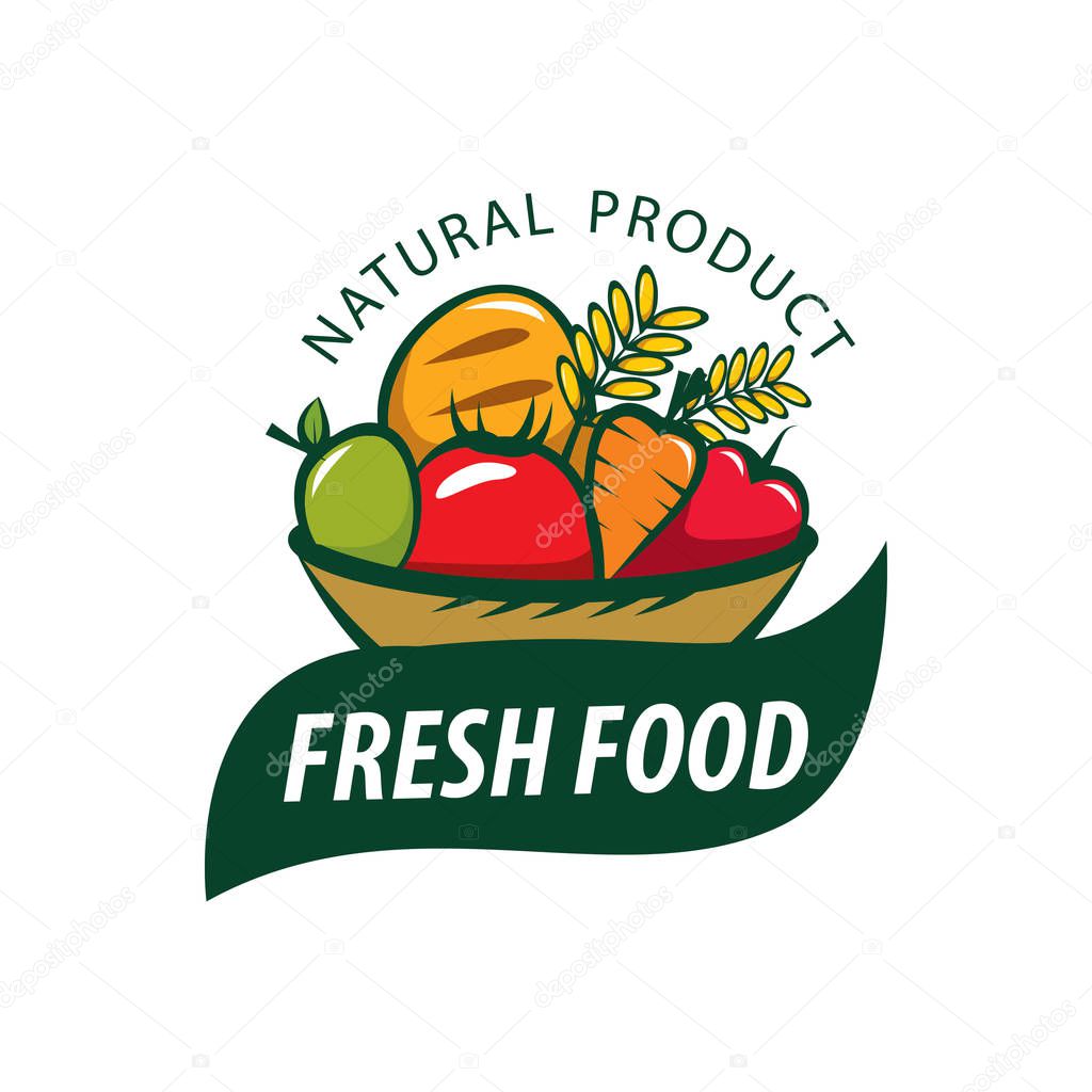 Organic Fresh Product. Vector logo.Farm Fresh badge illustration. Organic product sticker. Farmers Market emblem