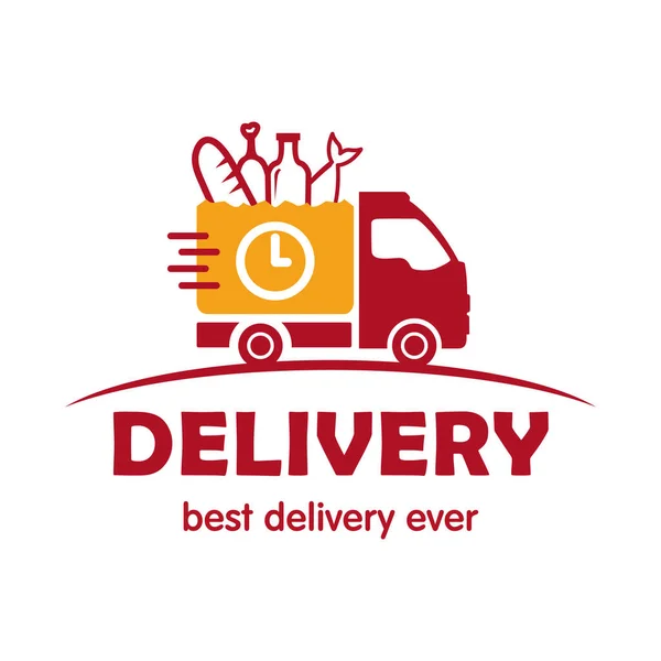 Food delivery. Line icon- delivery express — Stock Vector