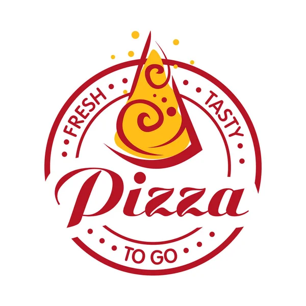 El emblema de la pizza. Deliciosa entrega de pizza — Archivo Imágenes Vectoriales