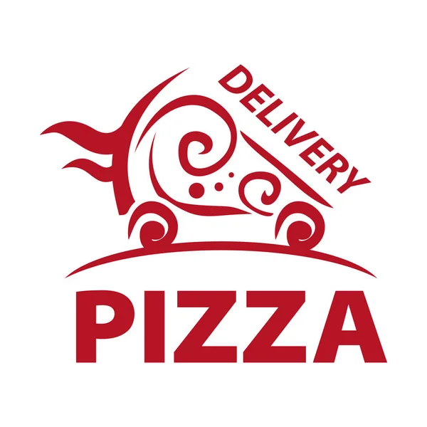 Pizza emblem. Delicious pizza delivery — Stock Vector