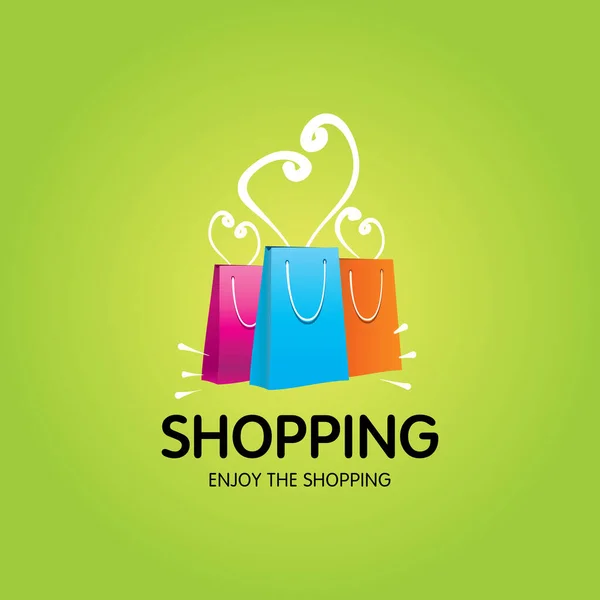 Vector logo burgundy shopping bag — Stock Vector