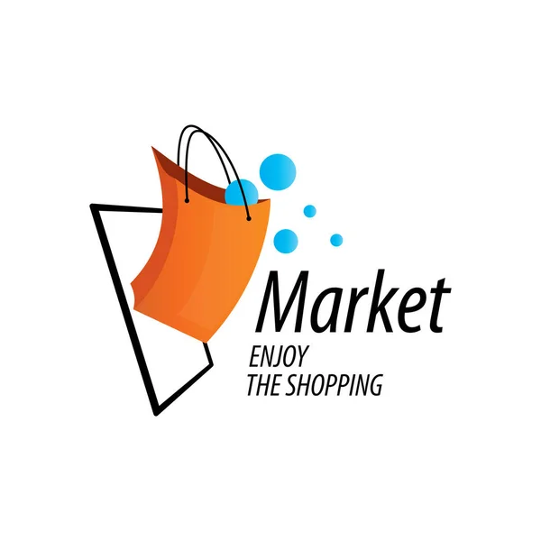 Vector logo burgundy shopping bag — Stock Vector