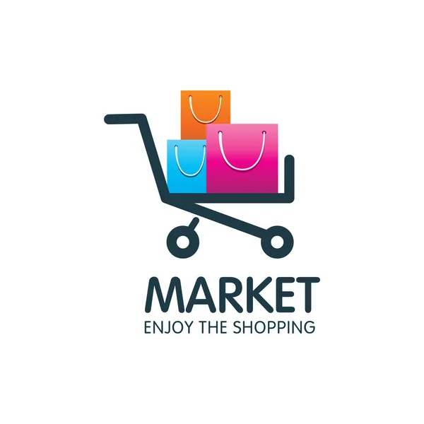 Vector logo burgundy shopping bag. Purchase market — Stock Vector