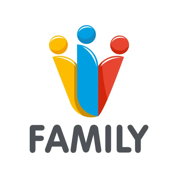 Famiglia stilizzata astratta vettoriale di 3, icona del team lead, logo, segno isolato — Vettoriale Stock