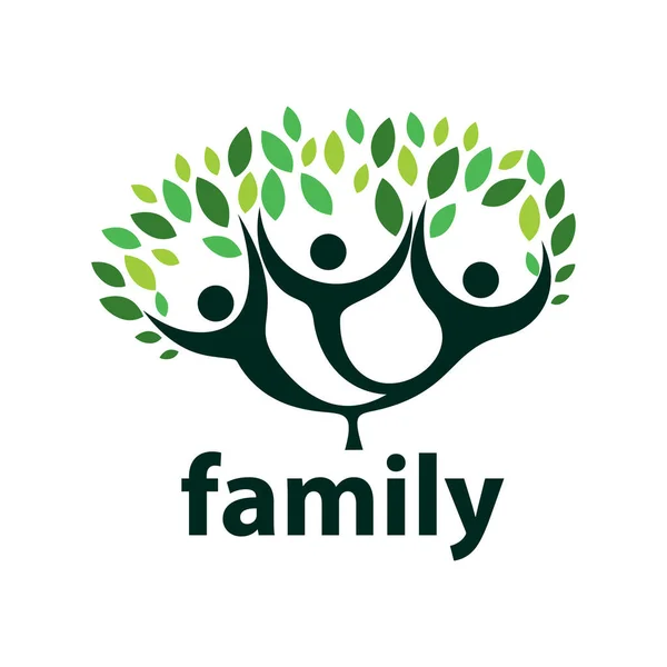 Famiglia logo albero persone illustrazione design — Vettoriale Stock