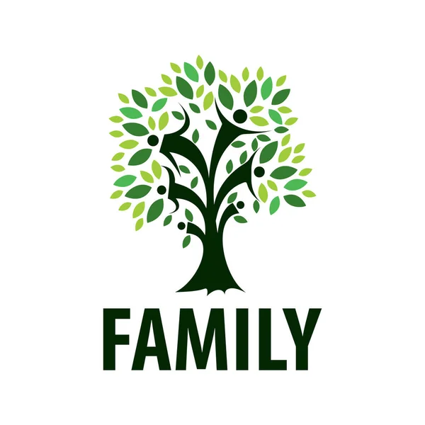 Logo keluarga manusia pohon desain ilustrasi - Stok Vektor