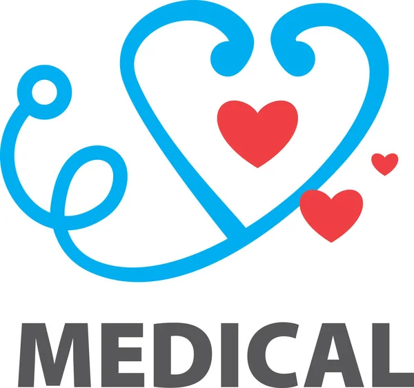 Medicina, logotipo, negocio, atención, clínica, médico, médico — Vector de stock
