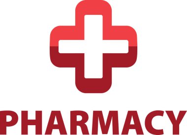 Tıbbi eczane logo tasarım şablonu.-vector Illustrator