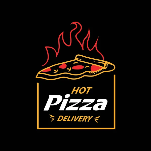 Pizzeria Vector Emblem auf der Tafel. Vorlage für das Pizza-Logo. Vektor-Emblem für Café, Restaurant oder Essenslieferservice. — Stockvektor