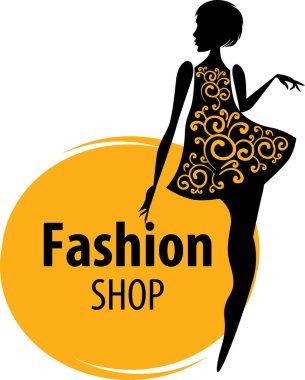 vektör logosu kızları, moda, güzel, illüstrasyon, kadın