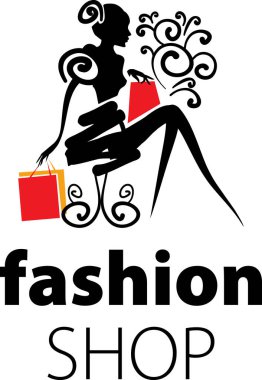vektör logosu kızları, moda, güzel, illüstrasyon, kadın