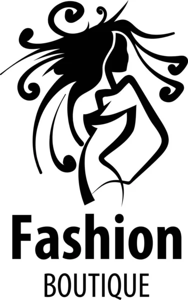 Векторный логотип девушки, мода, красивая, иллюстрация, женщина — стоковый вектор