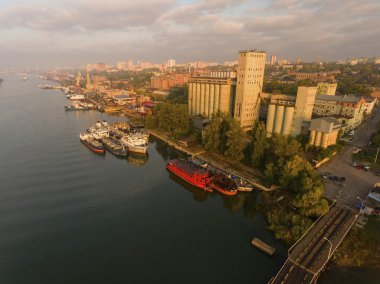 Rostov-on-Don tersane yukarıda havadan görünümü