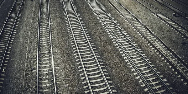 View of the railway track on a sunny day.