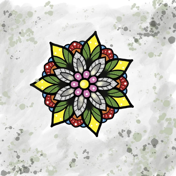 Mandala blomma. Vintage dekorativa element. — Stockfoto