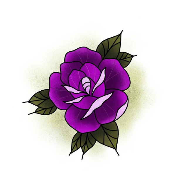Projekt tradycyjny tatuaż Róża. — Zdjęcie stockowe