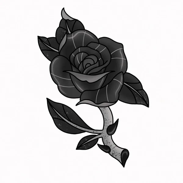 Hagyományos rose tattoo design. — Stock Fotó