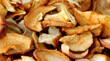 Kurumuş elma dilimlerinin arkaplanı