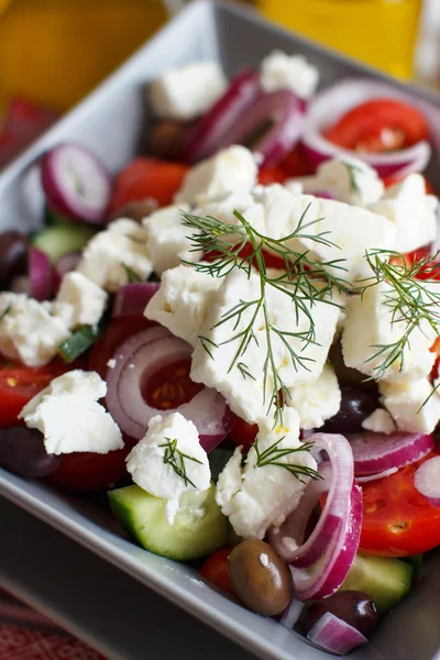 Salada grega close up — Fotografia de Stock