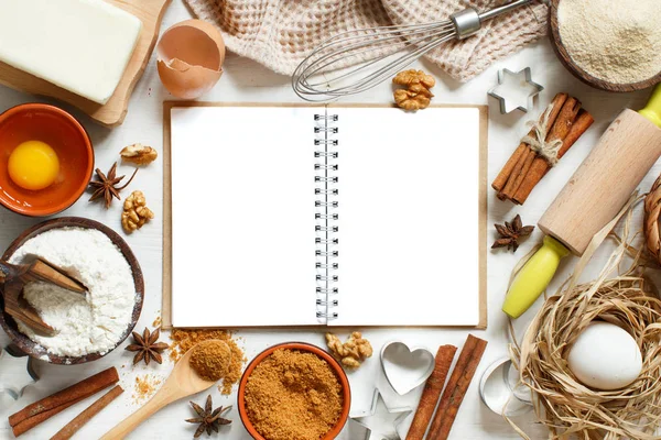 Cooking book and utensils — Stock Photo, Image