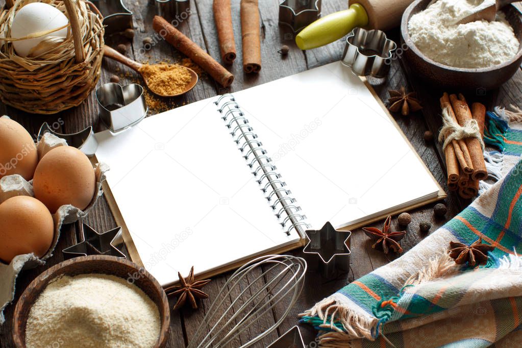 Cooking book and utensils