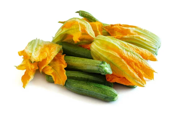 Zucchine e fiori di zucchine — Foto Stock