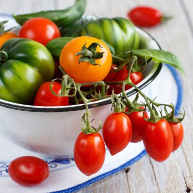 bir kase renkli domates