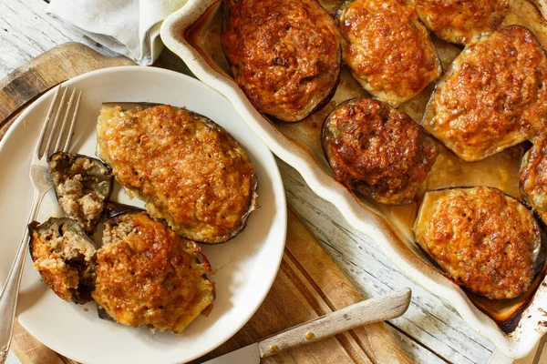 Gevulde aubergine uit de oven — Stockfoto