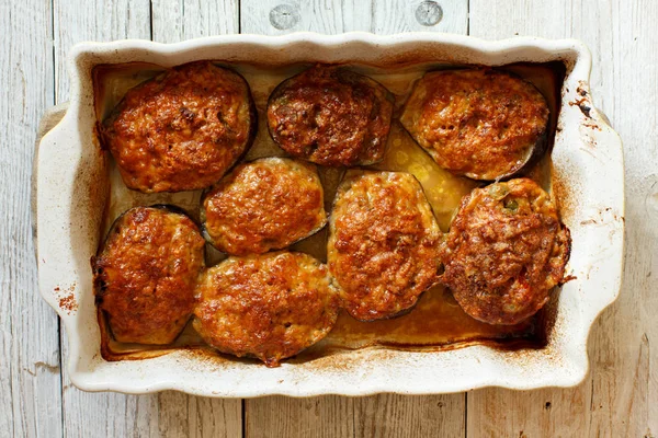 Gevulde aubergine uit de oven — Stockfoto