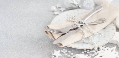 Gümüş Noel tablo ayarı 